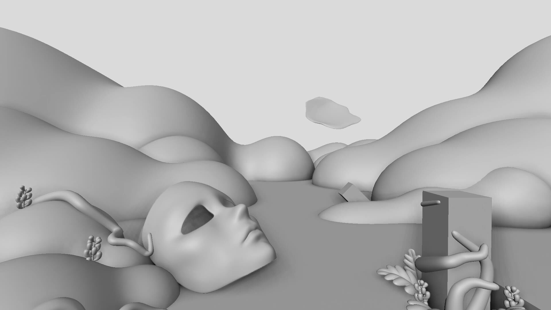 Cinema 4D playblast — first sequence